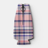 ピンクネイビーホワイトマ名門私立校風のドラスクローバーモノグラム ボトルクーラー (裏面)