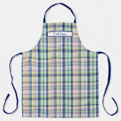 ピンクネイビーライトグリーンホワイトマ名門私立校風のドラス エプロン (正面)