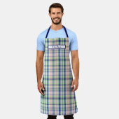 ピンクネイビーライトグリーンホワイトマ名門私立校風のドラス エプロン (着用した状態)