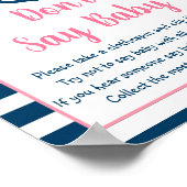 ピンクネイビー航海のガールいかりはベビーゲームを言わない ポスター (角)