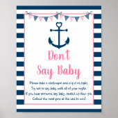 ピンクネイビー航海のガールいかりはベビーゲームを言わない ポスター (正面)