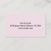 ピンクネイルアーティスト報酬ロイヤリティハート 名刺 (裏面)