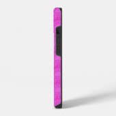 ピンクネオンの明るい幾何学模様 iPhoneケース (左側面)