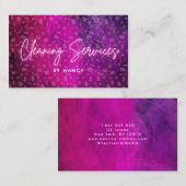 ピンクネオンクリーニングサービスパターン 名刺 (正面/裏面)