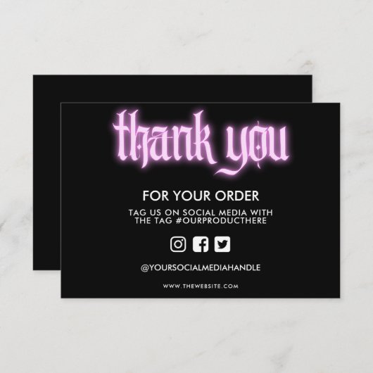 ピンクネオンサインありがとうメディア挿入 (正面/裏面)