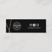 ピンクネオンサンキュージオメトリックメディア挿入 スキニー名刺 (裏面)