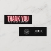 ピンクネオンサンキューメディモダンア挿入 スキニー名刺 (正面/裏面)