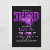 ピンクネオンジャンプパーティー誕生日招待状 招待状 (正面)