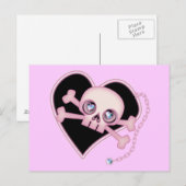 ピンクネオンスカル ポストカード (正面/裏面)