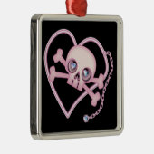 ピンクネオンスカル メタルオーナメント (右)
