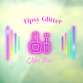 ピンクネオントレンディーグローインスパイア-爪、 ネイルスタジオバー ウィンドウサイン (シート3)