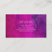 ピンクネオンネイルアーティスト爪、 ネイル技術 名刺 (裏面)