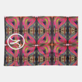 ピンクネオンハート キッチンタオル (横)