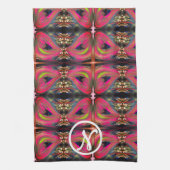 ピンクネオンハート キッチンタオル (縦)