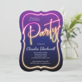 ピンクネオンパーティの招待状 招待状 (スタンド正面)