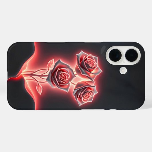 ピンクネオンフローラエレガンスケースメイトiPhoneケース Case-Mate iPhoneケース (裏面 (横))