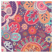 ピンクネオンペイズリーの花柄 ファブリック (クローズアップ)