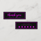 ピンクネオンモダントレンディーヘア爪、 ネイルサロンロイヤリティ スキニー名刺 (正面/裏面)