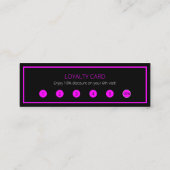 ピンクネオンモダントレンディーヘア爪、 ネイルサロンロイヤリティ スキニー名刺 (裏面)