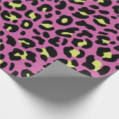 ピンクネオンレオパード印刷包装紙 ラッピングペーパー (角)