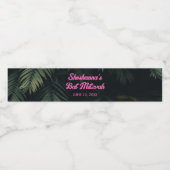 ピンクネオン熱帯バルミツワーパーティー水ラベル ペットボトルラベル (シングルラベル)