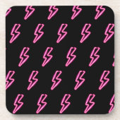 ピンクネオン稲妻ボルトパターン コースター (正面)