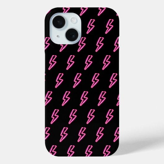 ピンクネオン稲妻ボルトパターン Case-Mate iPhoneケース (裏面)