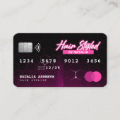 ピンクネオン美容師クレジットカードロイヤリティカード ロイヤリティカード (正面)