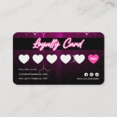 ピンクネオン美容師クレジットカードロイヤリティカード ロイヤリティカード (裏面)