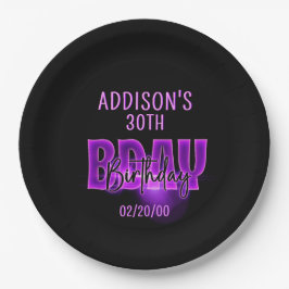 ピンクネオン誕生日 ペーパープレート