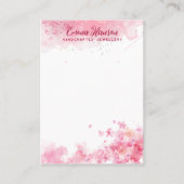 ピンクネックレスイヤリング抽象芸術金ゴールドディスプレイカード 名刺 (正面)