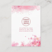 ピンクネックレスイヤリング抽象芸術金ゴールドディスプレイカード 名刺 (裏面)