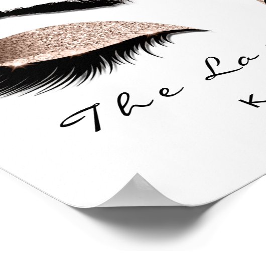 ピンクネームメイクアップアーティスト美しいスタジオラッシュズ ポスター (角)