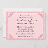 ピンクノアズアークベビーシャワー招待状 招待状 (裏面)