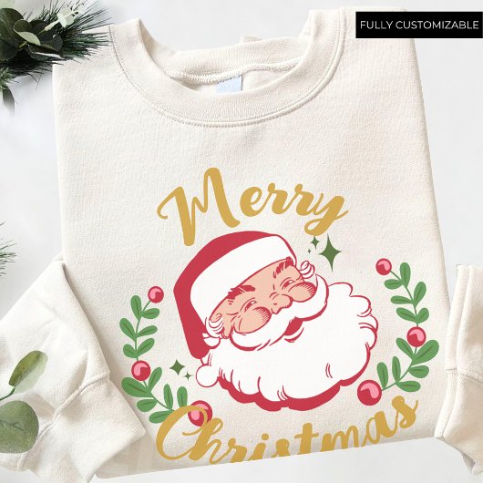 ピンクノエルカスタムヴィンテージサンタクリスマスホリージョイ スウェットシャツ