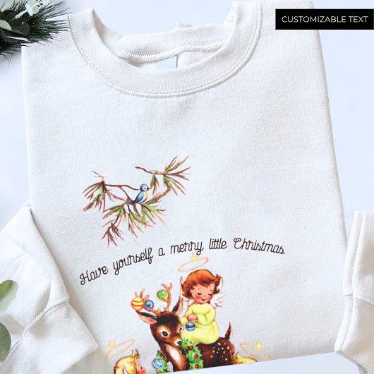 ピンクノエルヴィンテージクリスマストナディアエンジェルカスタム文字 スウェットシャツ