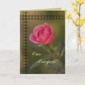 ピンクノックアウト祈りの言葉カーカスタマイズド – カード (黄色い花)