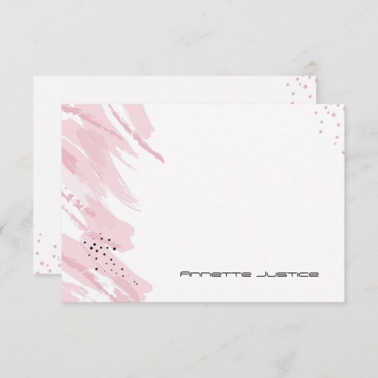 ピンクノテパーソナライズされたカーズ サンキューカード (正面/裏面)