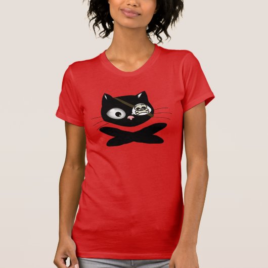 ピンクノーズ(TLAPD)を使用した海賊子猫 Tシャツ (正面)
