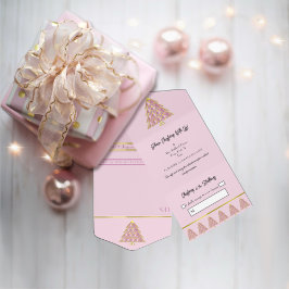 ピンクノールオールインワンクリスマスイベント招待状 オールインワン招待状