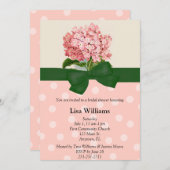 ピンクハイドランジアブライダルシャワー招待 招待状 (正面/裏面)