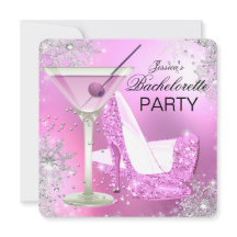 ピンクハイヒールシューズバチェロレッテ招待状