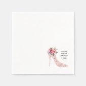 ピンクハイヒールブライダルシャワー スタンダードカクテルナプキン (正面)