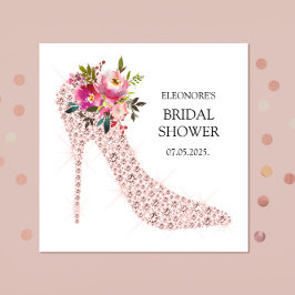 ピンクハイヒールブライダルシャワー スタンダードカクテルナプキン