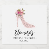 ピンクハイヒールブライダルシャワー スパークリングワインラベル (シングルラベル)