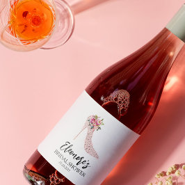 ピンクハイヒールブライダルシャワー スパークリングワインラベル