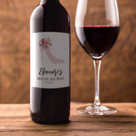 ピンクハイヒールブライダルシャワー ワインラベル