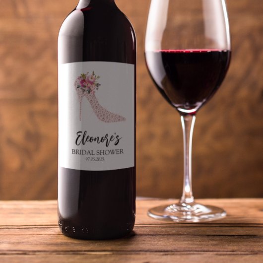 ピンクハイヒールブライダルシャワー ワインラベル