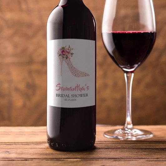 ピンクハイヒールブライダルシャワー ワインラベル