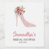 ピンクハイヒールブライダルシャワー ワインラベル (シングルラベル)